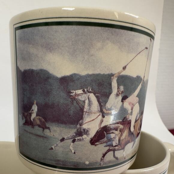Ralph Lauren Polo Club Mug Cup set of 3 Japan, Horse Equestrian Sport 1980s VTG - Picture 11 of 12